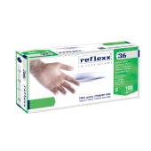 Одноразовые перчатки виниловые 24 см. Reflexx R36-L. 4,5 гр. Толщина 0,07 мм. L
